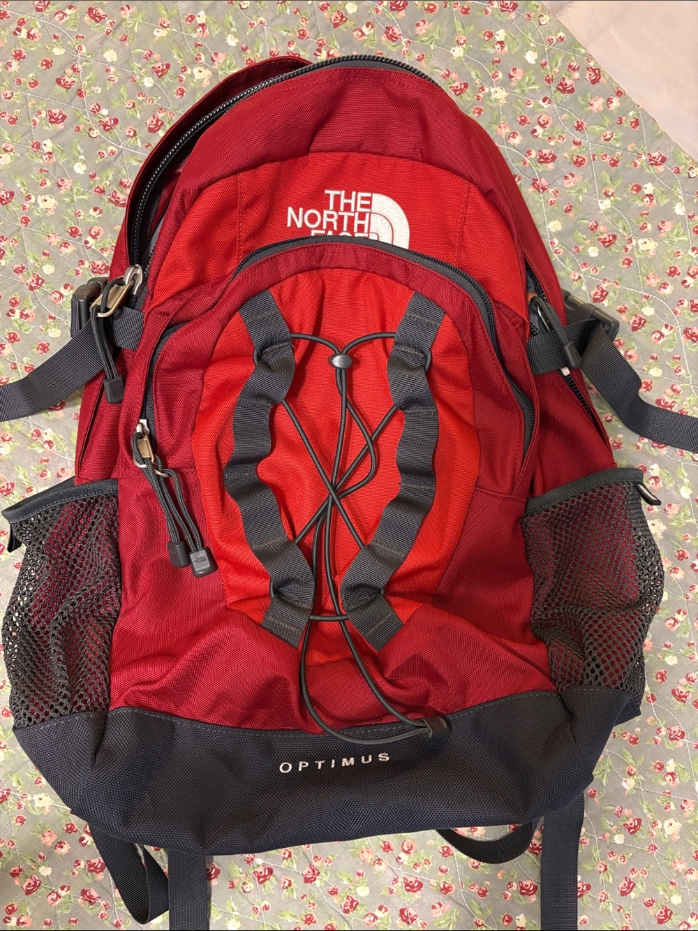 The North Face Red and Black Optimus Backpack